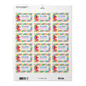 Sesamstraße | Elmo — Rainbow Birthday Adressaufkleber (Vorne)