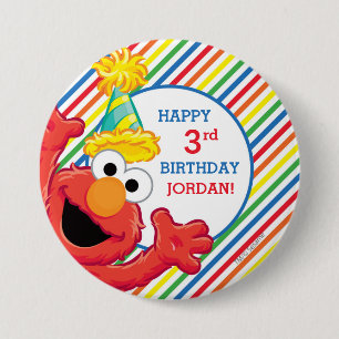 Sesamstraße   Elmo — Rainbow Birthday Button