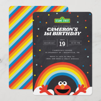 Sesamstraße | Elmo Rainbow Birthday Einladung