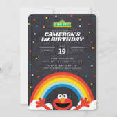 Sesamstraße | Elmo Rainbow Birthday Einladung (Vorderseite)