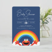 Sesamstraße | Elmo Rainbow Boy Baby Shower Einladung (Stehend Vorderseite)