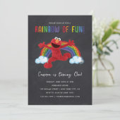 Sesamstraße - Elmo Rainbow of Fun Birthday Einladung (Stehend Vorderseite)