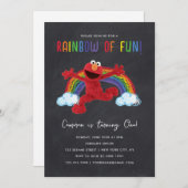 Sesamstraße - Elmo Rainbow of Fun Birthday Einladung (Vorne/Hinten)