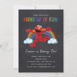Sesamstraße - Elmo Rainbow of Fun Birthday Einladung