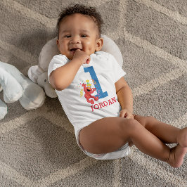 Sesamstraße | Elmo - Regenbogen 1. Geburtstag Baby Strampler