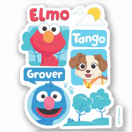 Sesamstraße | Elmo, Tango, & Grover Park Graphic Aufkleber (Vorderseite)