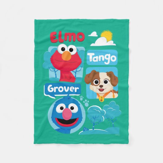 Sesamstraße | Elmo, Tango, & Grover Park Graphic Fleecedecke (Vorderseite)