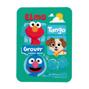 Sesamstraße   Elmo, Tango, & Grover Park Graphic Magnet