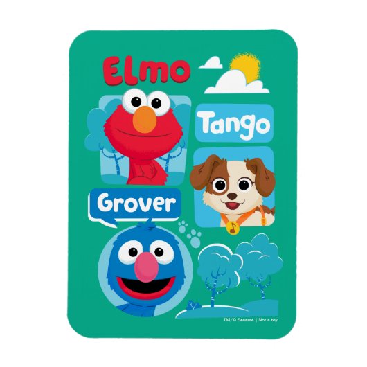 Sesamstraße | Elmo, Tango, & Grover Park Graphic Magnet (Vertikal)