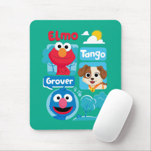 Sesamstraße Elmo, Tango, & Grover Park Graphic Mousepad