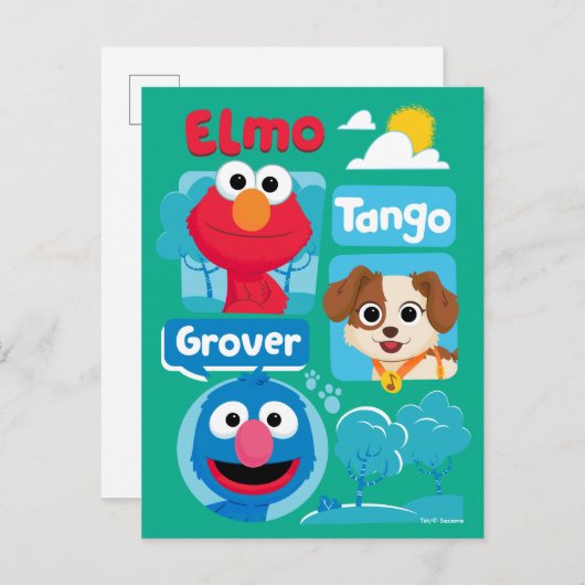 Sesamstraße | Elmo, Tango, & Grover Park Graphic Postkarte (Vorne/Hinten)
