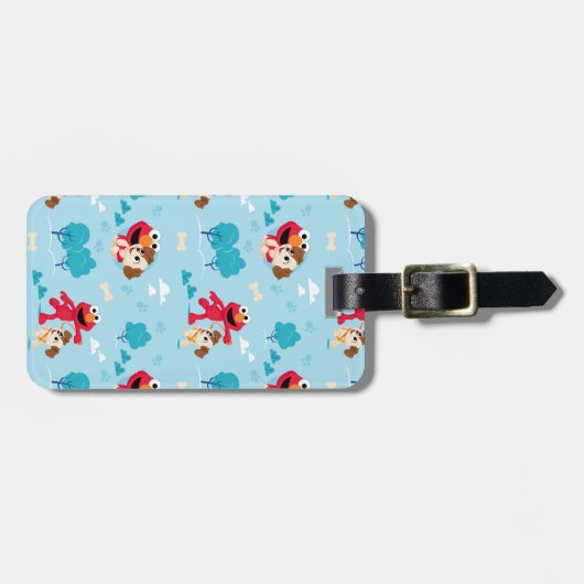 Sesamstraße | Elmo & Tango Muster Gepäckanhänger (Vorderseite horizontal)