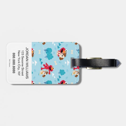 Sesamstraße | Elmo & Tango Muster Gepäckanhänger (Rückseite horizontal)