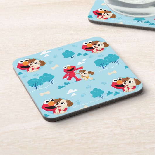 Sesamstraße | Elmo & Tango Muster Getränkeuntersetzer (Linke Seite)