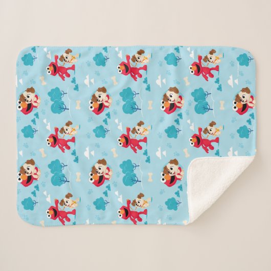 Sesamstraße | Elmo & Tango Muster Sherpadecke (Vorderseite (Horizontal))