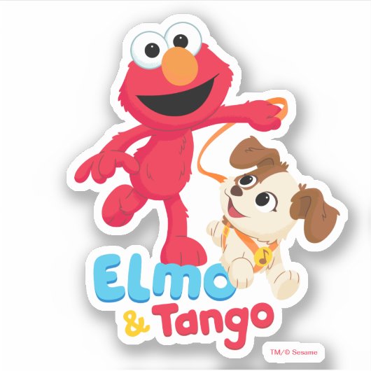 Sesamstraße | Elmo & Tango Running Aufkleber (Vorderseite)