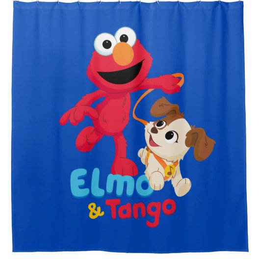Sesamstraße | Elmo & Tango Running Duschvorhang (Vorderseite)