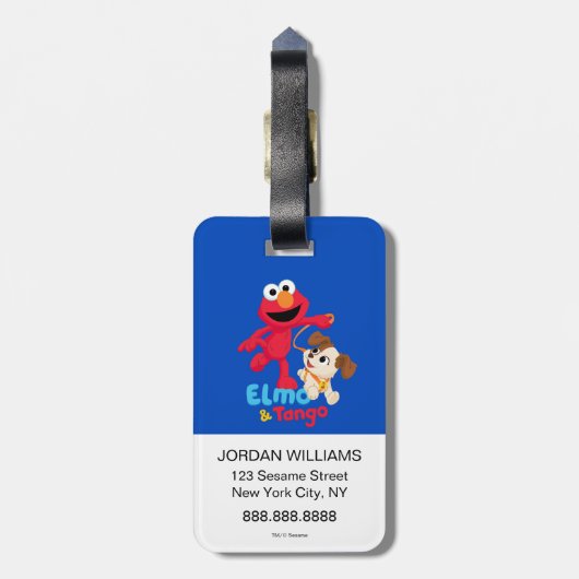 Sesamstraße | Elmo & Tango Running Gepäckanhänger (Rückseite vertikal)