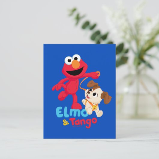 Sesamstraße | Elmo & Tango Running Postkarte (Stehend Vorderseite)