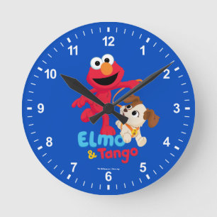 Sesamstraße   Elmo & Tango Running Runde Wanduhr