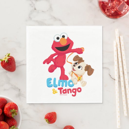 Sesamstraße | Elmo & Tango Running Serviette (Beispiel)
