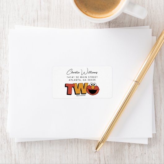 Sesamstraße | Elmo - Zweiter Geburtstag Adressaufkleber (Insitu)