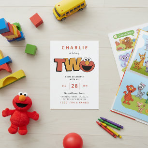 Sesamstraße   Elmo - Zweiter Geburtstag Einladung