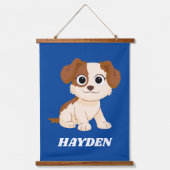 Sesamstraße | Elmo's Puppy Tango | Name hinzufügen Wandteppich Mit Holzrahmen (Vorderseite)