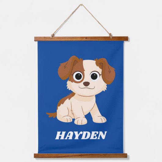 Sesamstraße | Elmo's Puppy Tango | Name hinzufügen Wandteppich Mit Holzrahmen (Vorderseite)