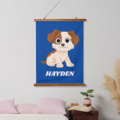 Sesamstraße | Elmo's Puppy Tango | Name hinzufügen Wandteppich Mit Holzrahmen (Schlafzimmer)