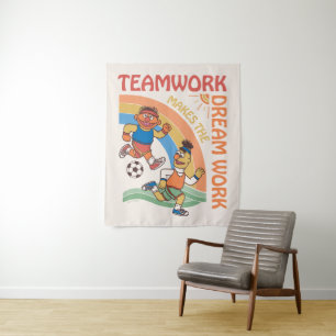 Sesamstraße Ernie & Bert Teamwork Wandteppich