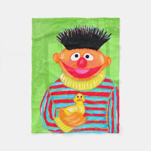 Sesamstraße | Ernie mit Rubber Duckie Fleecedecke (Vorderseite)