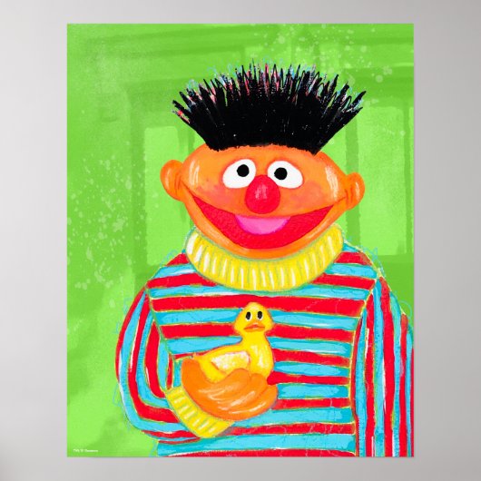 Sesamstraße | Ernie mit Rubber Duckie Poster (Vorne)