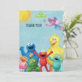 Sesamstrasse-Erscheinungsbild Geburtstag Dankeskarte (Stehend Vorderseite)