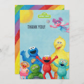 Sesamstrasse-Erscheinungsbild Geburtstag Dankeskarte (Vorne/Hinten)