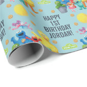 Sesamstrasse-Erscheinungsbild Geburtstag Geschenkpapier (Rolleneckpunkt)