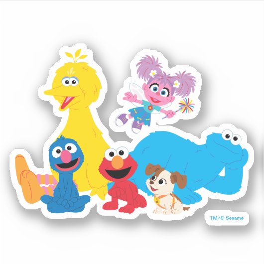 Sesamstraße | Farbenfrohe Sesamstraße Pals Aufkleber (Vorderseite)