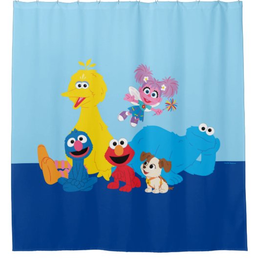 Sesamstraße | Farbenfrohe Sesamstraße Pals Duschvorhang (Vorderseite)