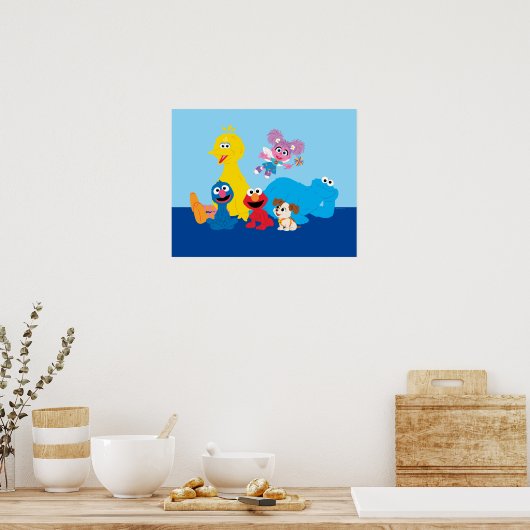 Sesamstraße | Farbenfrohe Sesamstraße Pals Poster (Küche)