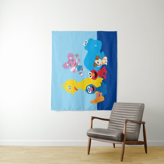 Sesamstraße | Farbenfrohe Sesamstraße Pals Wandteppich (Beispiel)
