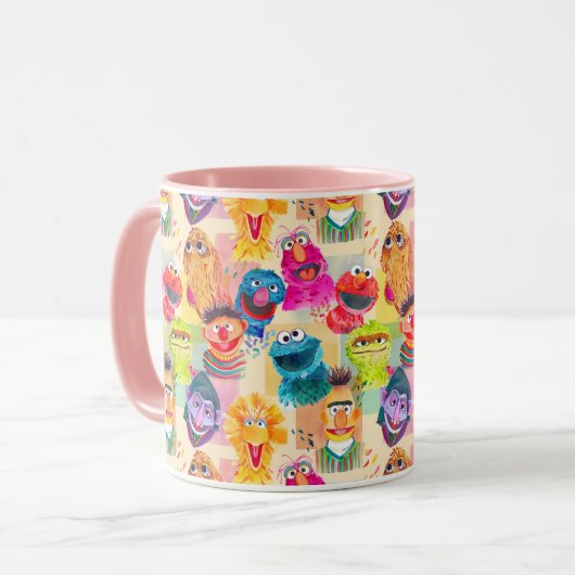 Sesamstraße | Farbiges Muster Tasse (Vorderseite Links)