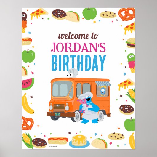 Sesamstraße Feinschmecker Truck Birthday Sign Poster (Vorne)