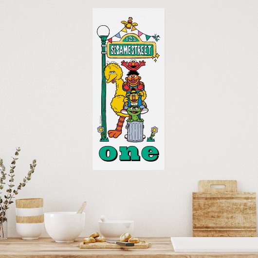 Sesamstraße-Figur Poster zum ersten Geburtstag (Küche)