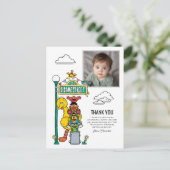 Sesamstraße-Figuren & Straßenschild Danke P Postkarte (Stehend Vorderseite)