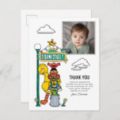 Sesamstraße-Figuren & Straßenschild Danke P Postkarte (Vorne/Hinten)