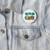 Sesamstraße-Figuren & Straßenschild-Geburtstags-Bu Button (Beispiel)