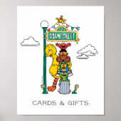 Sesamstraße-Figuren & Straßenschild Poster (Vorne)