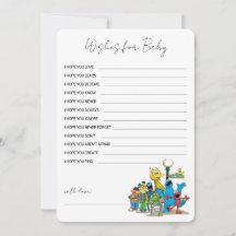 Sesamstraße Freunde Baby Shower Wünsche für Baby