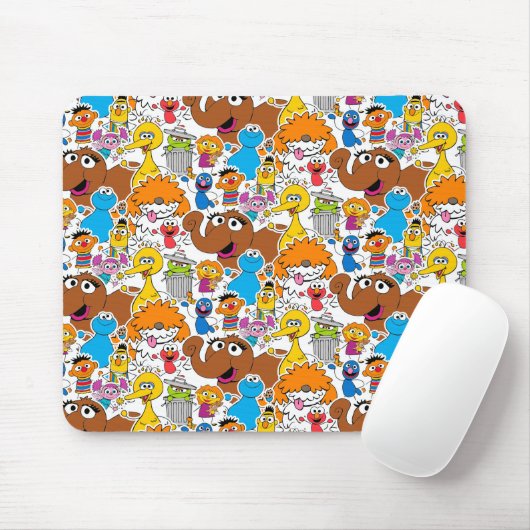 Sesamstraße-Freunde Doodley-Muster Mousepad (Mit Mouse)