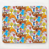 Sesamstraße-Freunde Doodley-Muster Mousepad (Vorne)